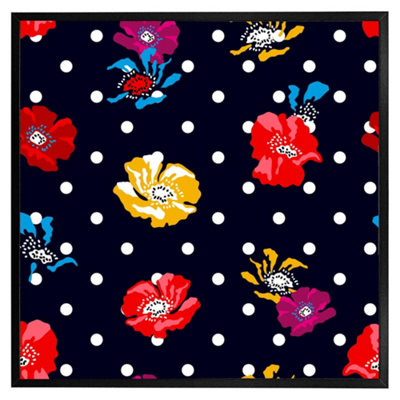 B&Q -  Flowers & Spots (Picutre Frame) / 20X20" / White
