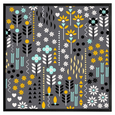 Andrew Lee Flower Print (Picutre Frame) / 20X20" / Black from B&Q