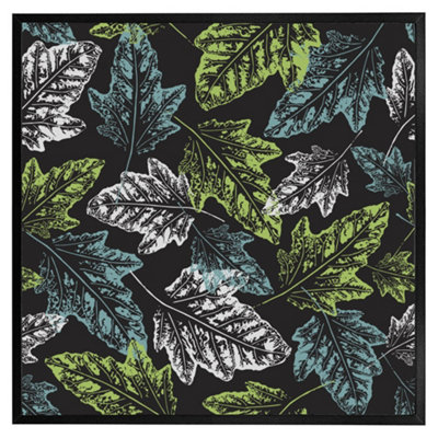 Andrew Lee Leaf Print On Dark Bachground (Picutre Frame) / 12X12" / Black from B&Q
