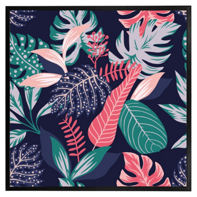 Andrew Lee Tropical Plant Leaves (Picutre Frame) / 20X20" / Brown from B&Q