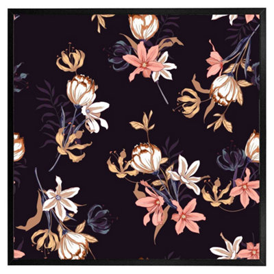 Andrew Lee Blossoming Flowers (Picutre Frame) / 30X30" / Brown from B&Q