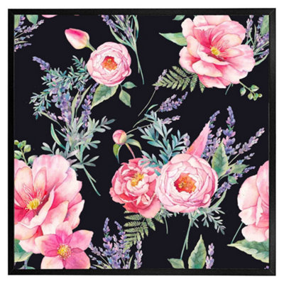 Andrew Lee Watercolour Painting Of Flowers (Picutre Frame) / 24X24" / Brown from B&Q