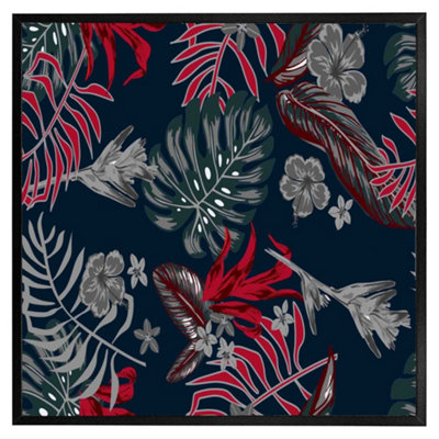 Andrew Lee Leaves Of Tropical Plants (Picutre Frame) / 30X30" / Grey from B&Q