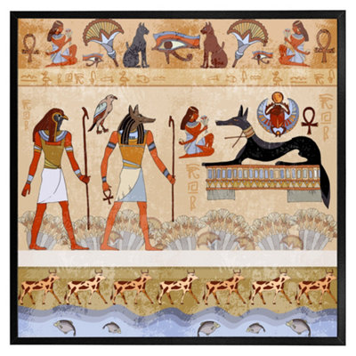 Andrew Lee Egyptian Mythelogical Drawings (Picutre Frame) / 30X30" / White from B&Q