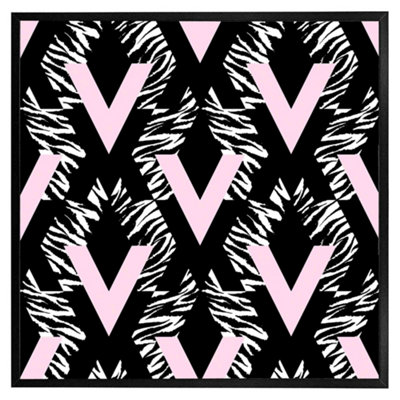 Andrew Lee Geometric Animal Print (Picutre Frame) / 12X12" / Black from B&Q