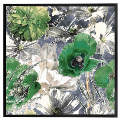 Andrew Lee Green Flowers (Picutre Frame) / 16X16" / White from B&Q