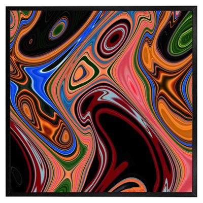 Andrew Lee Pyschedelic Marble Pattern (Picutre Frame) / 16X16" / Black