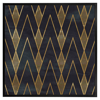 Andrew Lee Gold Geometreic Lines (Picutre Frame) / 12X12" / Black from B&Q