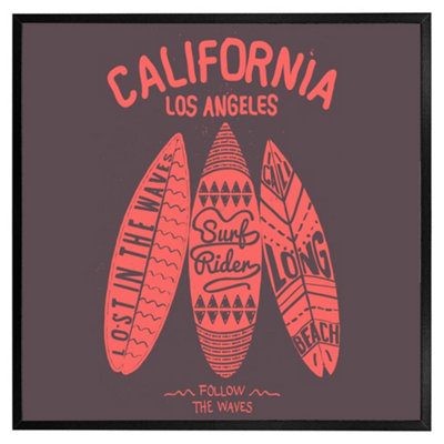 Andrew Lee California Surf (Picutre Frame) / 30X30" / Oak from B&Q