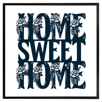 Andrew Lee Home Sweet Home Type (Picutre Frame) / 12X12" / Black from B&Q
