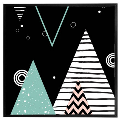 Andrew Lee TrianglesCircles & Zig Zag Patterns (Picutre Frame) / 20X20" / White from B&Q