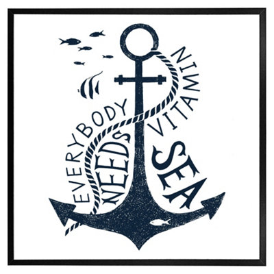 Andrew Lee Everybody Needs Vitamin Sea (Picutre Frame) / 20X20" / Black from B&Q