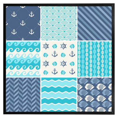 Andrew Lee Nautical Tiles (Picutre Frame) / 16X16" / Oak from B&Q