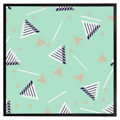 Andrew Lee Geometric Triangle Stripes (Picutre Frame) / 24X24" / White from B&Q