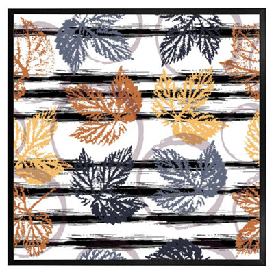 Andrew Lee Grey Cute Autumn Leaves (Picutre Frame) / 12X12" Size 12