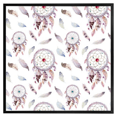 Andrew Lee Dreamcatcher And Feather Pattern (Picutre Frame) / 12X12" / White from B&Q
