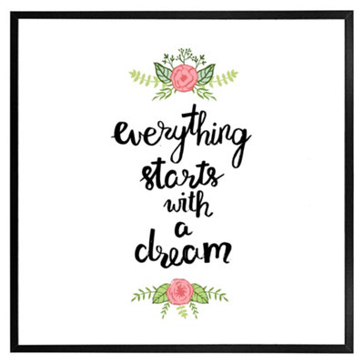 Andrew Lee Everything Starts With A Dream (Picutre Frame) / 30X30" / Oak from B&Q