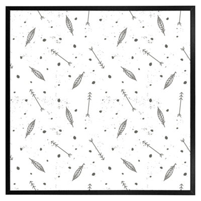 Andrew Lee Feathers And Arrows In Boho Style (Picutre Frame) / 20X20" / Oak from B&Q