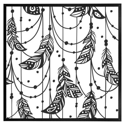 Andrew Lee Hand Drawn Bohemian Chic Style (Picutre Frame) / 12X12" / Brown from B&Q