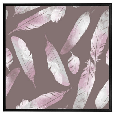 Andrew Lee Imprints Bird Feathers (Picutre Frame) / 12X12" / Grey from B&Q