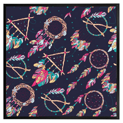 Andrew Lee Pattern With Different Dream Catcher Amulet (Picutre Frame) / 24X24" / White from B&Q