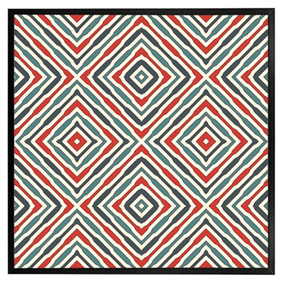 Andrew Lee Repeated Squares And Rhombuses Ornamental Abstract Tribal Motif (Picutre Frame) / 20X20" / White from B&Q