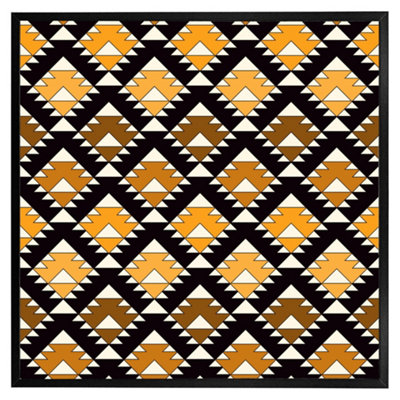 Andrew Lee Repeated Triangles Geometric Background (Picutre Frame) / 30X30" / Black from B&Q