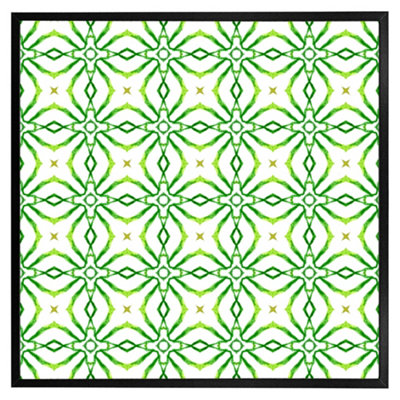 Andrew Lee Swimwear Fabric Green Alluring Boho Chic (Picutre Frame) / 24X24" / Black from B&Q
