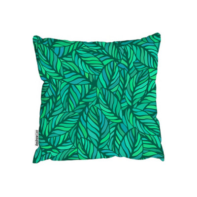 Andrew Lee Green Leaves Pattern (Cushion) / 60Cm X 60Cm from B&Q