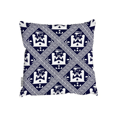 Andrew Lee CushionsEgyptian Hieroglyphs In Navy (Cushion) / 45Cm X 45Cm from B&Q