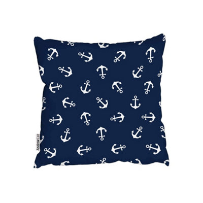Andrew Lee CushionsAnchors On Navy Background (Cushion) / 60Cm X 60Cm from B&Q