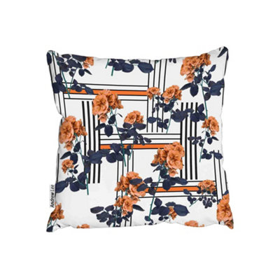Andrew Lee CushionsGeometric Lines & Flowers (Cushion) / 45Cm X 45Cm from B&Q