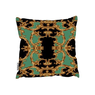 Andrew Lee CushionsBlack & Green Baroque (Cushion) / 60Cm X 60Cm from B&Q