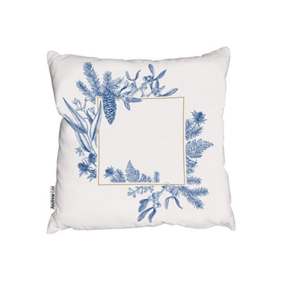 Andrew Lee Christmas Holiday Frame With Pine Branches (Cushion) / 45Cm X 45Cm from B&Q