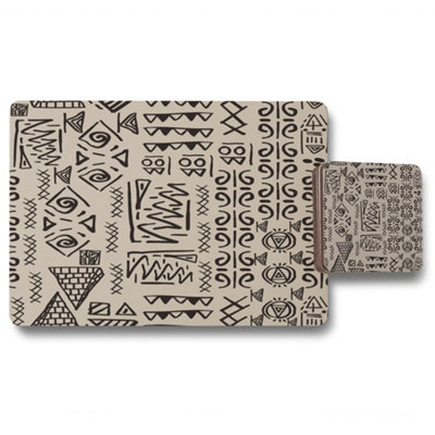 Andrew Lee Striped Egyptian Theme With Ethnic And Tribal Motifs (Placemat & Coaster Set) / Default Title from B&Q