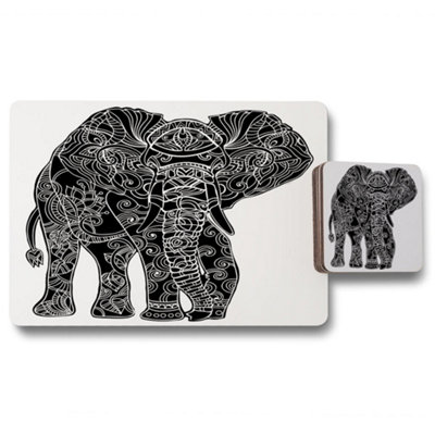 Andrew Lee Elephant Silhouette (Placemat & Coaster Set) / Default Title from B&Q