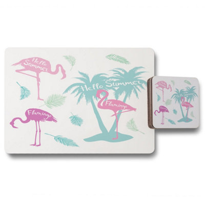 Andrew Lee Palm & Flamingo (Placemat & Coaster Set) / Default Title from B&Q