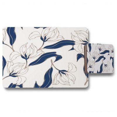 B&Q -  White Flowers (Placemat & Coaster Set) / Default Title