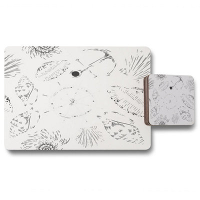 Andrew Lee Drawn Nautical Elements (Placemat & Coaster Set) / Default Title from B&Q