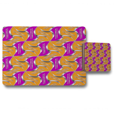 Andrew Lee Geo Metalic Shapes (Placemat & Coaster Set) / Default Title from B&Q