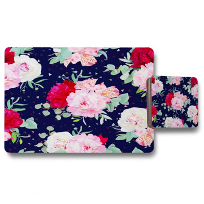 Andrew Lee Roses On Navy (Placemat & Coaster Set) / Default Title from B&Q