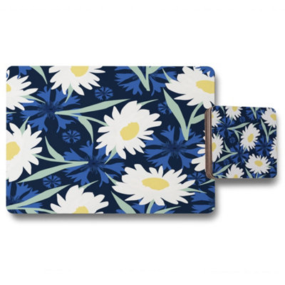 Andrew Lee Daisies On Navy (Placemat & Coaster Set) / Default Title from B&Q