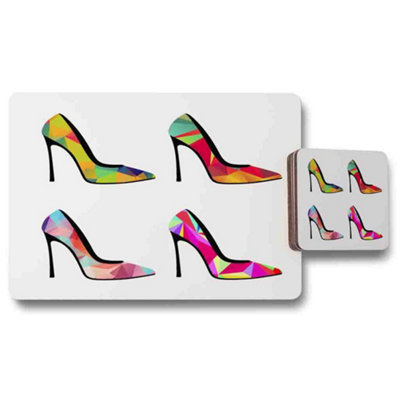 B&Q -  Geometric High Heels (Placemat & Coaster Set) / Default Title