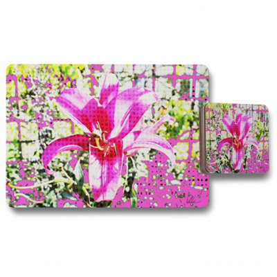 B&Q -  Pink Flower (Placemat & Coaster Set) / Default Title
