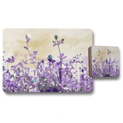 Andrew Lee Purple Flowers (Placemat & Coaster Set) / Default Title from B&Q