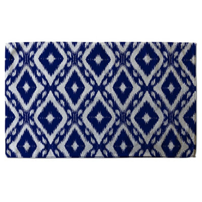 Andrew Lee Blue Tribal Art Ikat Ogee In Traditional Classic (Bath Towel) / Default Title