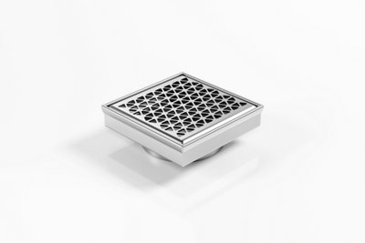 B&Q Premium Marc Newson Grate Square Floor Drain, 103mm X 103mm X 22mm, 45mm Outlet, 316 Marine Grade Stainless Steel