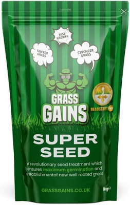 Grass Gains Super Seed 1KgFast Growth Lawn Seed from B&Q