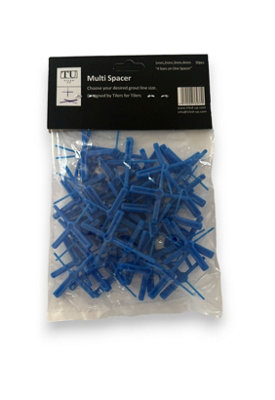 Tiled Up Plastic 1mm,2mm,3mm,4mm Tile Spacer (Multi Spacer) Pack Of 50 from B&Q