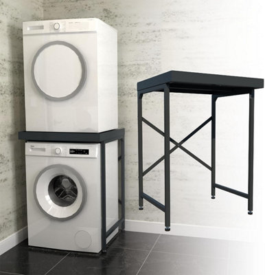  - Norvic Appliance Stand Universal Stacking Kit With Anti-Tip Plinth For Washing MachineTumble DryerDishwasherGrey